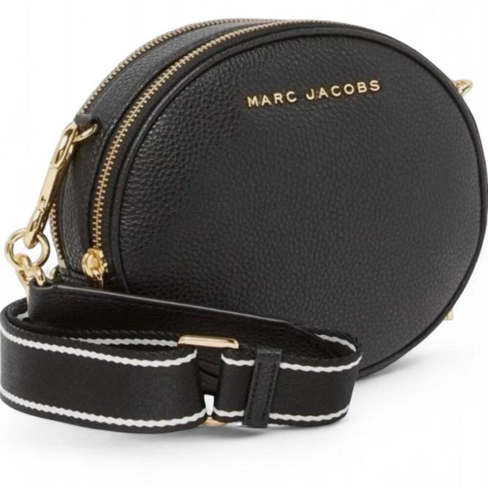 Marc Jacobs The Rewind Oval Crossbody Bag Black Pebbled Leather